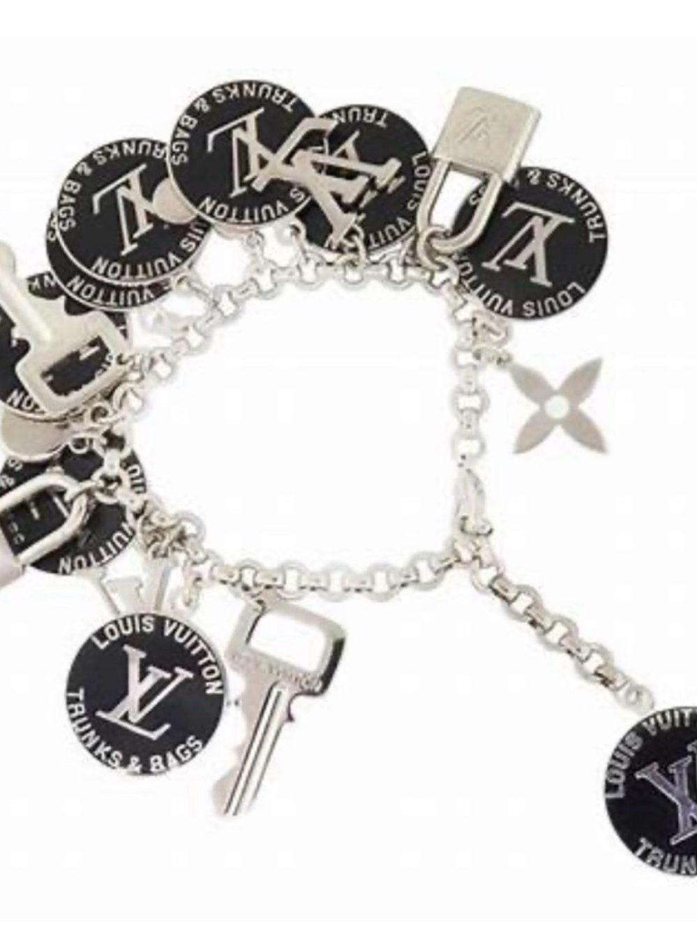 Authentic Silver Louis Vuitton Upcycled LV double-sided lock 🔒 charm necklace - Picture 4 of 9